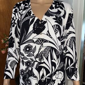PIERRI New York Black White Beaded Cardigan 1X